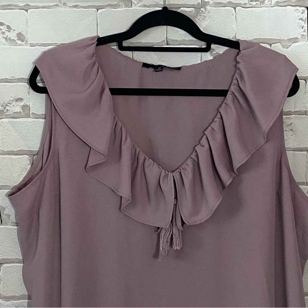 Women's Ruffled Mauve Top - Picture 3 of 7